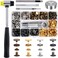Qfun 120 Set Snap Fasteners Kit for Leather 12mm Metal Button Snaps Press Studs with 4 Setter Tools, 1 Hammer, 4 Color Leather Snaps for Clothes, Jackets, Jeans Wears, Bracelets, Bags.