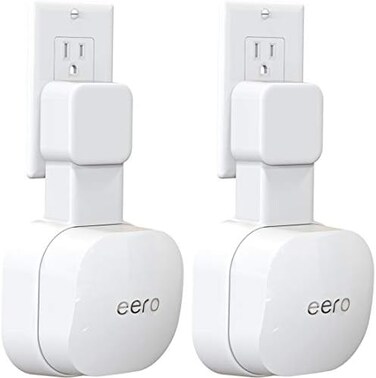Tizomi Outlet Wall Mount for eero 6 Dual-Band Mesh Wi-Fi 6 System (2 Pack- Space Saving, Easy to Move, No Messy Wires.