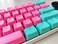 Guffercty kred 61 Keycaps 60 Percent Miami Keycaps Set PBT Keycap Backlit OEM Profile with Key Puller for Cherry MX Switches Mechanical Gaming Keyboard (Miami.