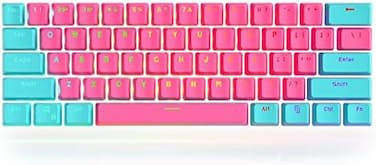 Guffercty kred 61 Keycaps 60 Percent Miami Keycaps Set PBT Keycap Backlit OEM Profile with Key Puller for Cherry MX Switches Mechanical Gaming Keyboard (Miami.