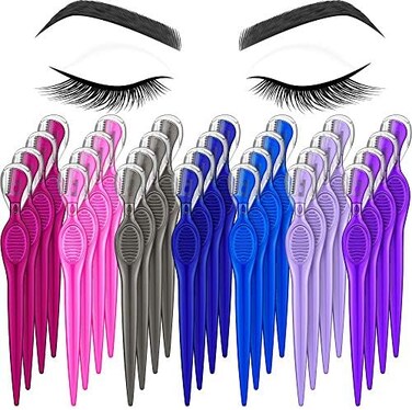 Mudder 28 Pcs Eyebrow Razor Knife Shaver Trimmer Shaver Multipurpose Exfoliating Tool Facial Hair Removal for Women Valentine's Day Giving(Assorted Colors.