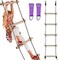 Trailblaze Wooden Climbing Rope Ladder for Kids - Kids Ninja Warrior Obstacle Course AccessoriesPlayset Rope Ladder for Swing Set Treehouse BunkbedPlayground Ninja Obstacles Swing Rope Ladder.