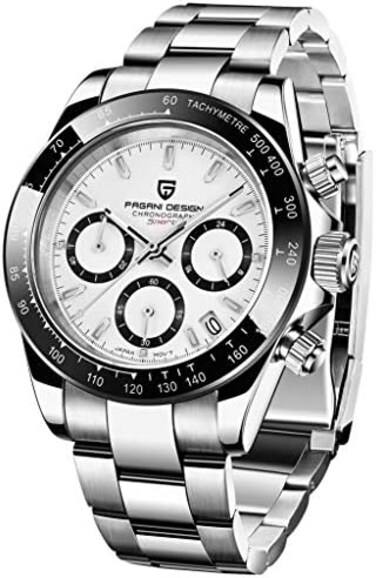 PAGANI DESIGN(パガ－ニデザインMen&rsquo;s Watches Full Stainless Steel Analogue Quartz Wrist Watch for Men Daytona Homage Luxury Waterproof Dress Wristwatch Auto Date.