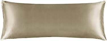 BEDELITE Satin Body Pillow Cover, Super Soft and Cooling Body Pillow Pillowcase for Hair and Skin, Breathable Silky Full Long Pillowcase Cover(20"x54", Taupe.