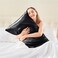 BEDELITE Satin Body Pillow Cover, Super Soft and Cooling Body Pillow Pillowcase for Hair and Skin, Breathable Silky Full Long Pillowcase Cover(20"x54", Black.