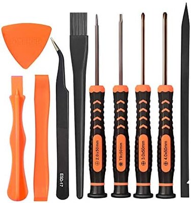 TECKMAN Cleaning Repair Tool Kit for PS4 PS5, TR9 Torx Security Screwdriver with PH00 PH0 PH1 Phillips Screwdriver Set for Sony Playstation 4,5 Main,Controller Tear Down and Dust Removal.