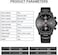 GOLDEN HOUR Fashion Business Mens Watches with Stainless Steel Waterproof Chronograph Quartz Watch for Men, Auto Date.