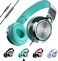 Artix CL750 Wired Headphones with MicVolume Control90% Noise Cancelling Headphones Wired, Over Ear Head phone CableFoldable Plug In Headphones for Laptop, PC, iPadComputer (Aux Jack 3. 5mm.