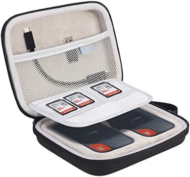 حقيبة حمل القرص الصلب Lacdo 2 في 1 لمحرك الأقراص الصلبة SanDisk Extreme المحمول الخارجي SSD SDSSDE60-G25 / G-Technology G-Drive Mobile SSD 250G 500G 1TB 2TB USB 3.1 USB-C حقيبة سفر واقية مقاومة للصدما
