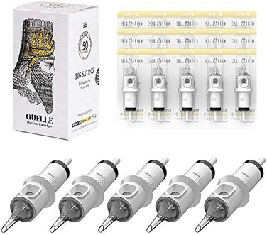 HAWINK 3RL Tattoo Needles Cartridge Bugpin 3 Round Liner X-Taper 50PCS with Membrane Professional Disposable EN05S-50-1003RL.