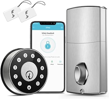 Sifely D323T Deadbolt Satin Nickel.