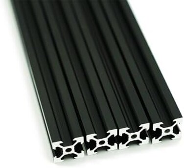 Iverntech 4pcs 700mm 2020V Type Black European Standard Anodised Linear Rail Aluminium Profile Extrusion for DIY 3D Printer and CNC Machines.