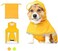 Luccalily Dog Raincoat with Belly Strap and Leash Hole Adjustable Hood Slicker Reflective Strip Waterproof Lightweight Poncho Jacket with Storage Bag.