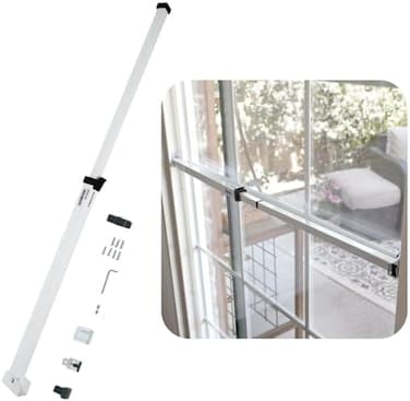 SECURITYMAN Sliding Door Security Bar - Child Proof Lock - Fits Most DoorsWindows - Adjustable (19"- 51"(White.