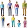 Beverly Hills Doll Collection Sweet Lil Family Friends Figures - New Addition Set of 9 Dollhouse People - Grandma, Grandpa, Mom, Dad, Sister, Brother, Toddler, Baby and Dog.