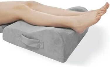 LightEase Leg Elevation Pillow, Memory Foam Leg Elevating Support Wedge Pillow for Sleeping, Reading, Rest, Surgery, Injury, Relieve Back Hip Knee Pain, Improve Blood Circulation, Reduce Swelling.