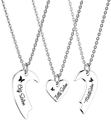 HOFOYA Sisters Best Friends Forever BFF Matching Necklace Set for 2 3 4,Mom Daughter Necklaces,Friendship Necklace,Christmas Birthday Gift for Teen Boys Girls BFF Sister.