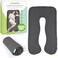 COSMOPLUS Pregnancy Pillow Cover U Shaped Full Body Pillow Case Cover for Maternity,Stretchy Cool Breathable Jersey Fabric, Provides Sleep and Pregnancy Support,Heather Grey.