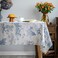 GLORY SEASON Rustic Tablecloth Classic French Village Printed Linen Fabric Table Cover Farmhouse Decoration 55x120 Inches Rectangle/Oblong Blue for Kitchen Dining.