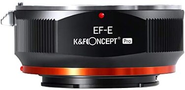 محول K&F Concept KF Concept EOS إلى E Mount لعدسات Canon EF EF-S Mount إلى كاميرات E NEX Mount بدون مرآة بتصميم طلاء غير لامع لكاميرات Sony A6000 A6400 A7II A5100 A7 A7RIII.