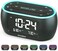 HOUSBAY Glow Small Alarm Clock Radio for Bedrooms with 7 Color Night Light, Dual Alarm, Dimmer, USB Charger, Battery Backup, Nap Timer, FM Radio with Auto-Off Timer for Bedside.