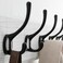 SKOLOO Rustic Wall Mounted Coat Rack, Pine Solid Wood Coat Hook Hanger - 5 Hooks for Hanging Clothes Robes Towels Coats.