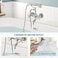 gotonovo Wall Mount Clawfoot Bathtub Faucet with HandHeld Spray and 360 Double Cross Handle Swivel Spout Vintage Tub Shower Faucet Set with Adapter Adjustable Swing Arms Brushed Nickel.