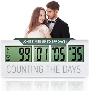 Countables Reusable Countdown Clock for All of The Big Events in Your Life, Wedding Save The Date Countdown, Retirement Countdown Timer, Baby Due DateChristmas Countdownup to 999 Day Countdown Timer.