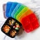 Youngever 8 Pack 4-Compartment Reusable Snack Box Food Containers, Bento Lunch Box, Meal Prep Containers, Divided Food Storage Containers (Rainbow Color.
