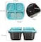 Youngever 8 Pack 4-Compartment Reusable Snack Box Food Containers, Bento Lunch Box, Meal Prep Containers, Divided Food Storage Containers (Rainbow Color.