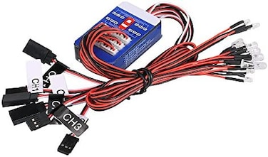 GLOBACT 12 LED RC Lighting Kit for Steering/Brake/Smart Simulation Flash RC Lights for 1/10 Scale Models RC Car Yokomo Tamiya HSP HPI AXIAL RC4WD Traxxas.
