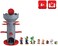 Epoch Games Super Mario Blow Up. Shaky Tower Balancing Game, Tabletop Skill and Action Game with Collectible Super Mario Action Figures.