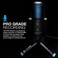 ميكروفون JLab Talk Pro USB - ميكروفون للكمبيوتر الشخصي، بودكاست، ميكروفون مكثف للبث المباشر، كمبيوتر ألعاب مكتبي، توصيل وتشغيل عبر USB C، جودة احترافية، 4 أوضاع نمط اتجاهي، تحكم في مستوى الصوت.