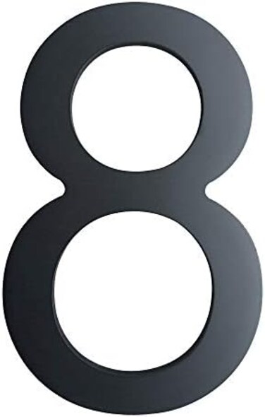 BetLight 6 Inch House Numbers- Modern Floating Stainless Steel Home Address Number Elegant Black Finish,Number 8.