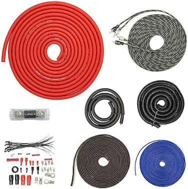 SoundBox T4AW-R, 4 Gauge Amplifier Install Kit Complete Amp Wiring Cables, 3500W.