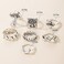 CSIYANJRY99 Silver Knuckle Ring Set for Women, Bohemian Vintage Stackable Mushroom Ring Finger Ring Aesthetic Jewelry.