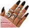CSIYANJRY99 Silver Knuckle Ring Set for Women, Bohemian Vintage Stackable Mushroom Ring Finger Ring Aesthetic Jewelry.