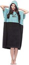 Vulken Extra Large Teal Blue Thick Hooded Beach Towel Changing Robe. Surf Poncho Women for Easy Change in Public. Quick Dry Microfiber Toweling for The Beach, Pool, Lake, Water Park. S/M.