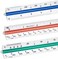 Nicunom 3 Pack Architectural Scale Ruler, 12" Triangular Architect Scale Aluminum Color-Coded Grooves Triangle Ruler for Architects, Students, Draftsman, and Engineers (Imperial.