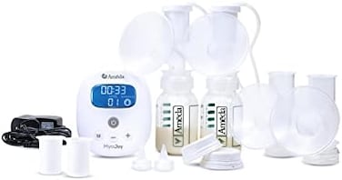 Ameda MYA Joy Double Electric Breast PumpAccessories, Handsfree Compact, Lightweight Tabletop or Portable Breastfeeding Pump, Hospital Strength, w/HygieniKit Milk Collection System.
