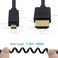 Duttek Micro HDMI to HDMI Coiled Cable, 1. 2M/4FT, Compatible with Camera, Raspberry Pi, Portable Monitor, 4K, 3D, ARC.