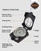 AOFAR AF-4580 Military Black Compass Lensatic Sighting Navigation, Waterproof and Shakeproof with Map Measurer Distance Calculator, Pouch for Camping, Hiking, Hunting, Backpacking.