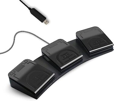 PCsensor Foot Pedal PC USB Triple Foot Switch Programmable Computer Keyboard Shortcut Key Customized Combination Key One Key Move for Video Game Office Equiment Control HID (Mechanical Switch.