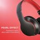 LORELEI X6 Over-Ear Headphones with Microphone, Lightweight FoldablePortable Stereo Bass Headphones with 1. 45M No-Tangle,Wired Headphones for Smartphone Tablet MP3 / 4 (Black-Red.
