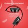LORELEI X6 Over-Ear Headphones with Microphone, Lightweight FoldablePortable Stereo Bass Headphones with 1. 45M No-Tangle,Wired Headphones for Smartphone Tablet MP3 / 4 (Black-Red.