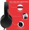 LORELEI X6 Over-Ear Headphones with Microphone, Lightweight FoldablePortable Stereo Bass Headphones with 1. 45M No-Tangle,Wired Headphones for Smartphone Tablet MP3 / 4 (Black-Red.