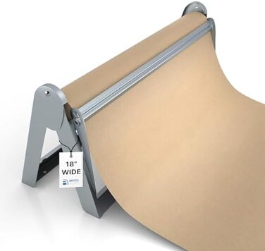 Bryco Goods Paper Roll Dispenser and Cutter - Long 18" Roll Paper Holder - Great er Paper Dispenser, Wrapping Paper Cutter, Craft Paper Holder, Vinyl Roll Holder and More.