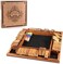 AMEROUS 1-4 Players Shut The Box Dice Game, Wooden Board Table Math Game with 12 Dice and Shut-The-Box Instructions for Kids Adults, Family Classroom Home or Pub (12 Inches.