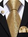 Barry.Wang Barry. Wang Designer Classic Ties for Men Set Formal Pocket Square Cufflink Check Plaid.