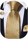 Barry.Wang Barry. Wang Designer Classic Ties for Men Set Formal Pocket Square Cufflink Check Plaid.